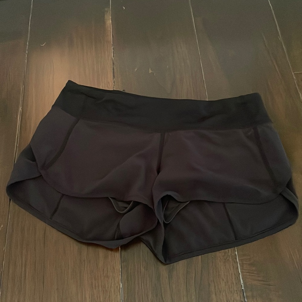 Black Lululemon athletic shorts